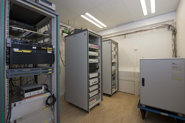 Atomic clocks at ESTEC's Navigation Laboratory. Once Galileo services start, ESA’s Navigation Lab will play an important role independently validating Galileo timing performance. Its atomic clocks, offering precise timings for ESA missions and experiments, are also contributing to the global setting of Coordinated Universal Time (UTC), the replacement for GMT.