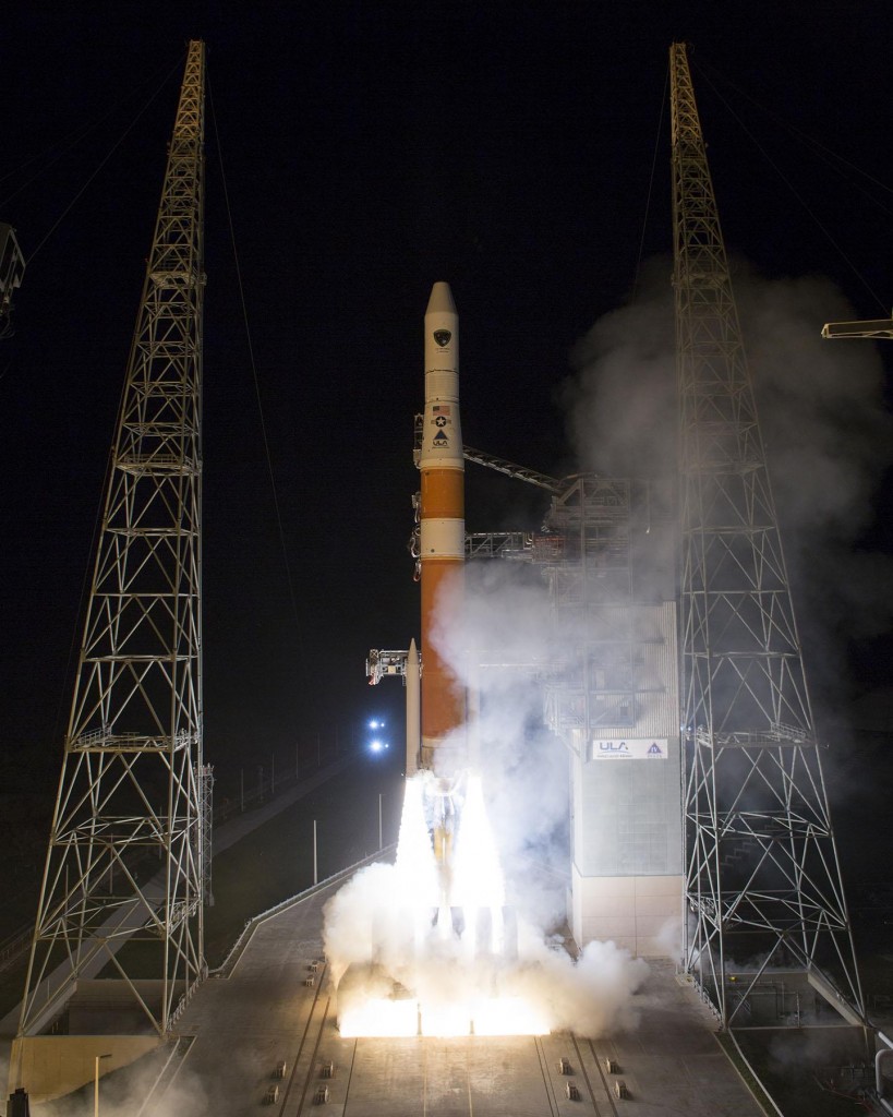A United Launch Alliance Delta IV lifts off from Space Launch Complex-37 with the Air Force's Global Positioning System (GPS) IIF-5 satellite. This launch marked the 25th Delta IV flight since the first flight in 2002. Credit: Ben Cooper/ULA