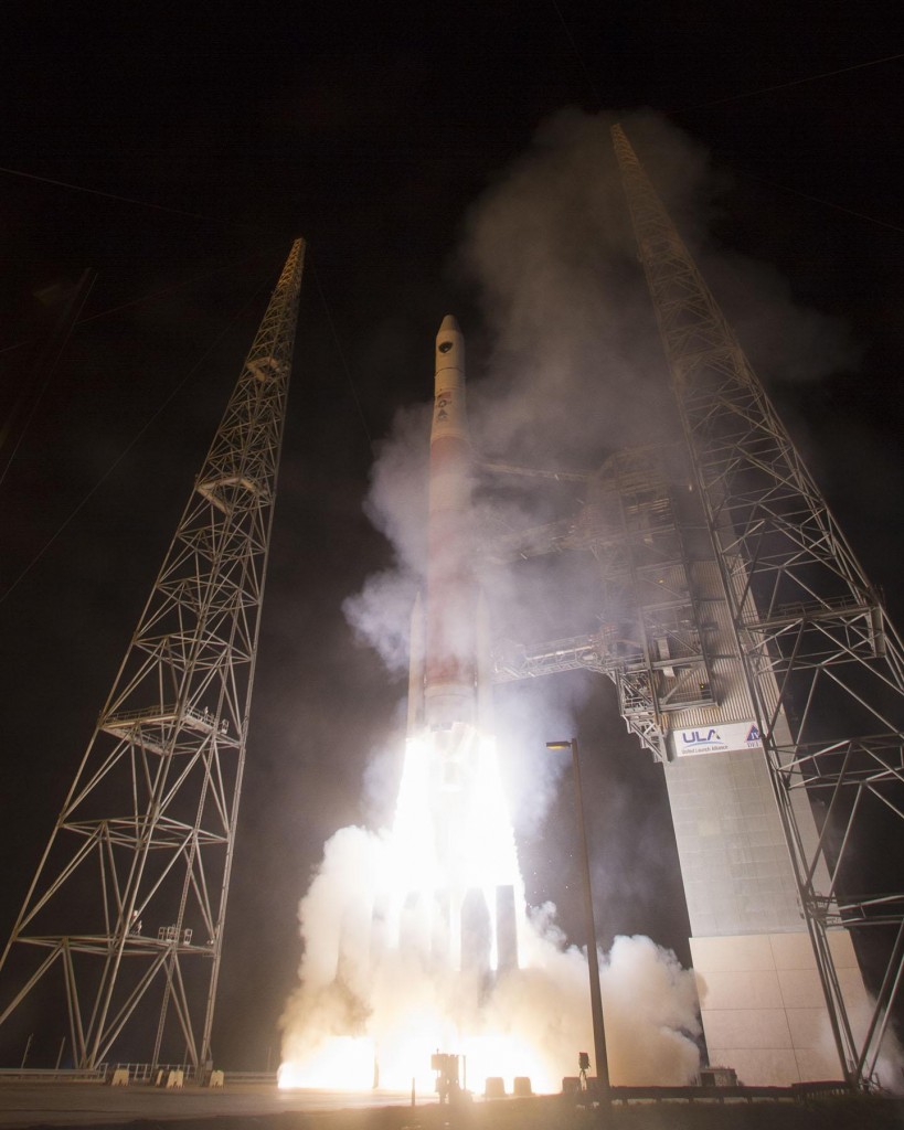 A United Launch Alliance Delta IV lifts off from Space Launch Complex-37 with the Air Force's Global Positioning System (GPS) IIF-5 satellite. This launch marked the 25th Delta IV flight since the first flight in 2002.