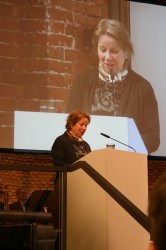 Dr. Merith Niehuss, speaking at the opening of the summit. (copyright: Munich Satellite Navigation Summit).