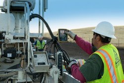 Topcon's P-32 asphalt paving system.