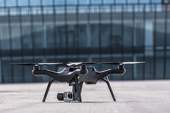 3D Robotics Solo Drone with GPS embedded.
