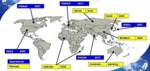 Satellite-based augmentation systems worldwide. (Image: ESA)