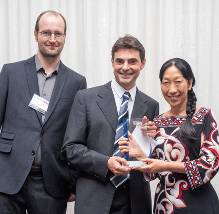 Wim de Wilde and Jean-Marie Sleewaegen, Septentrio, and Jade Morton, University of Colorado (Melanie Beus photo).