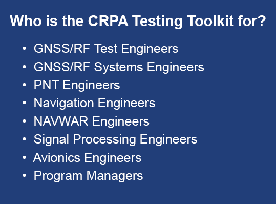 Who is the CRPA Testing Toolkit for?