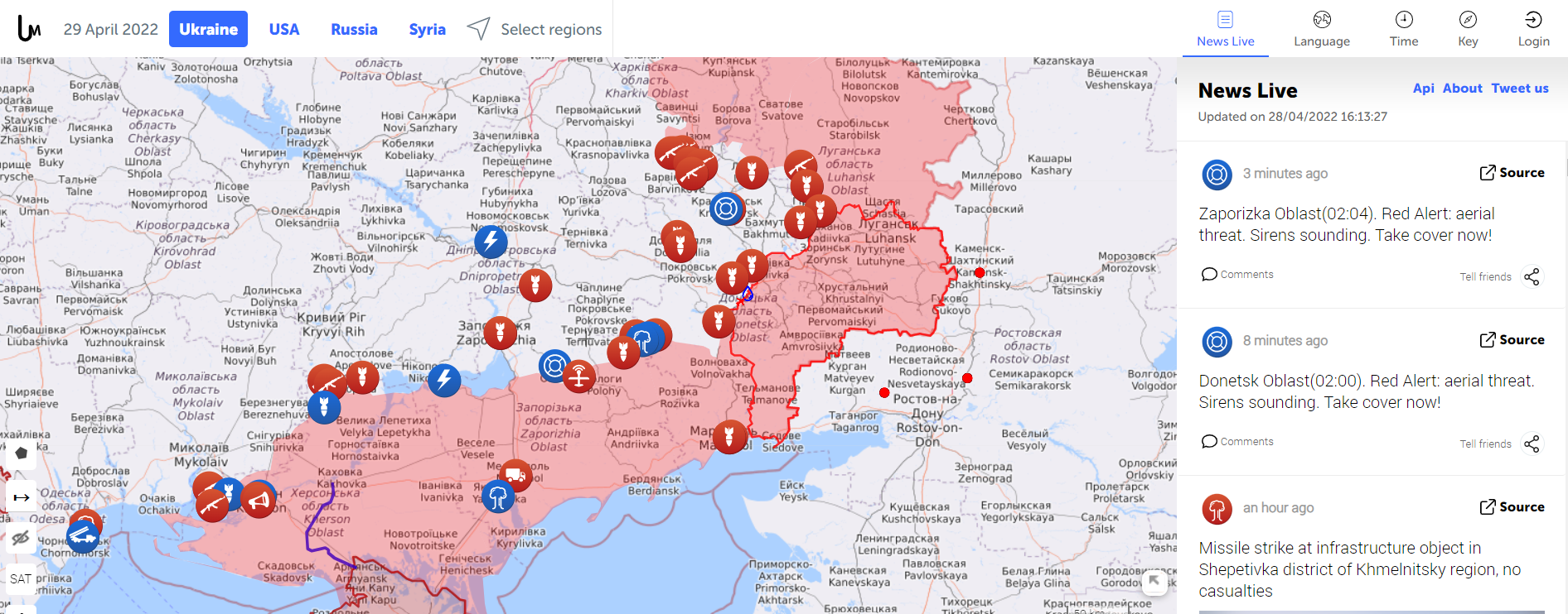 Screenshot: Liveuamap