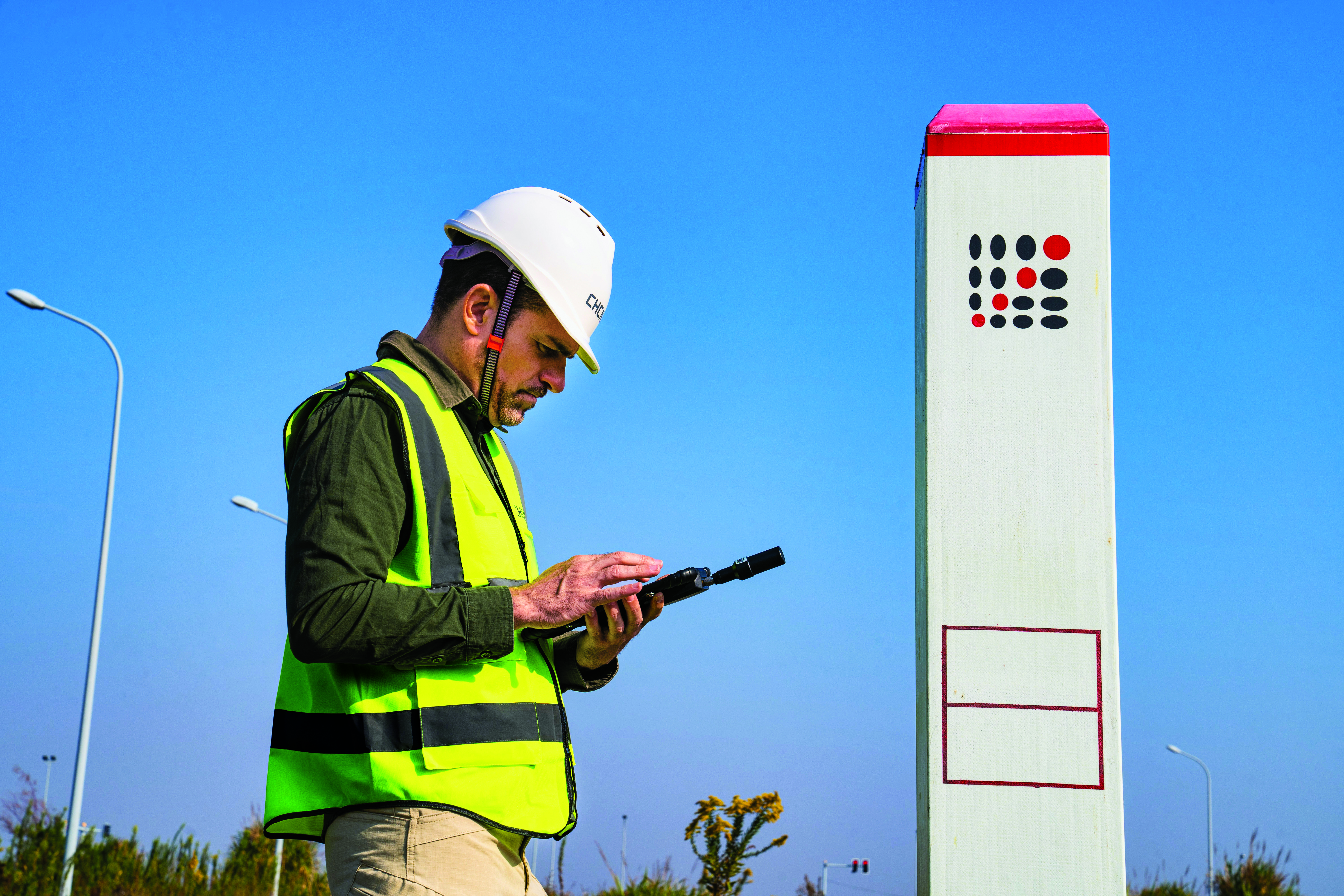 A GIS specialist collecting the locations of assets using an LT700H RTK Android tablet by CHC Navigation, which has centimeter accuracy. (Image: CHC Navigation)