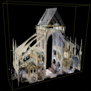 3D digital renderings were obtained from Tallon’s laser scans of Notre Dame Cathedral in Paris. (Photo: Andrew Tallon (Vassar College / Columbia University))