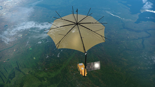 ESA’s Biomass satellite will deliver new information on forest height and forest biomass from space. (Photo: ESA/ATG Medialab)