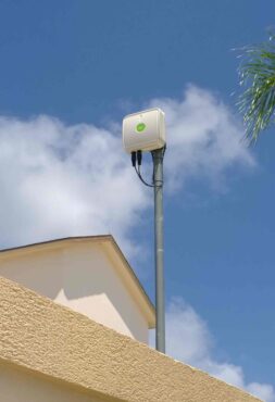 Taoglas Thunder series installed outdoors, integrating router and antenna for efficient field connectivity. (Credit: Taoglas)