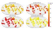 Fix rates of kinematic PPP-AR at global stations calculated with different systems. (Credit: Satellite Navigation)