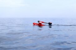 For the first time, researchers at Institute of Industrial Science, The University of Tokyo, quickly and efficiently measure the seafloor down to the centimeter-level using a UAV. (Credit: Institute of Industrial Science, the University of Tokyo)