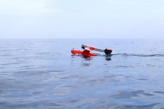 For the first time, researchers at Institute of Industrial Science, The University of Tokyo, quickly and efficiently measure the seafloor down to the centimeter-level using a UAV. (Credit: Institute of Industrial Science, the University of Tokyo)