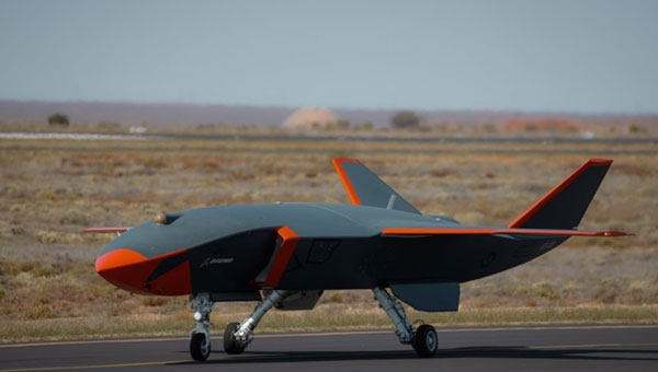 Ghost Bat taxies at RAAF base Woomera in Australia. (Credit: Beoing)
