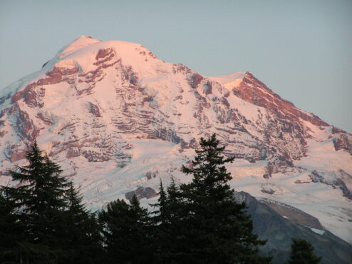 Sunset on Mount Rainier from Mowich Lake Road. (Photo: National Park Service)
