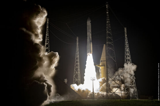 On Dec. 17 at 05:01 GMT (06:01 CET), two new Galileo satellites lifted off from Europe’s Spaceport in French Guiana aboard an Ariane 6 rocket. (Photo: ESA)