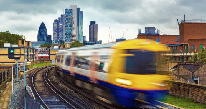 A train speeds away from London. (Photo: mammuth/iStock / Getty Images Plus/Getty Images)