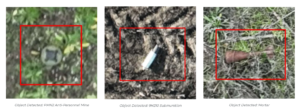 Samples of real-world landmine and UXO detections in November 2025. (Image: Safe Pro)