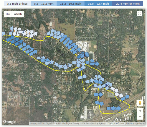 An AirData wind map aids in drone fleet planning. (Image: AirData)