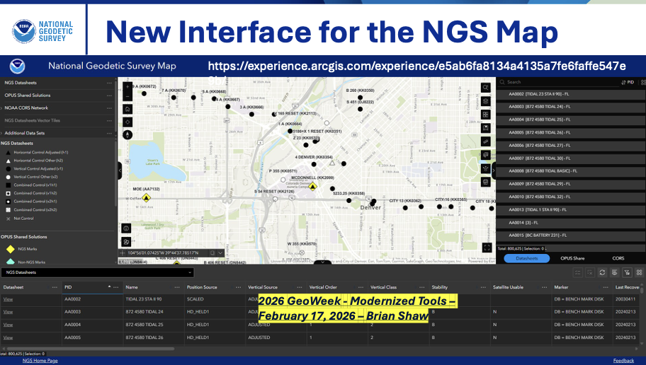 Accessing Data from NGS. (Presented at GeoWeek 2026)
