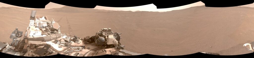 This panorama from Perseverance is composed of five stereo pairs of navigation camera images that the rover matched to orbital imagery in order to pinpoint its position on Feb. 2, 2026, using a technology called Mars Global Localization. (Credit: NASA/JPL-Caltech)