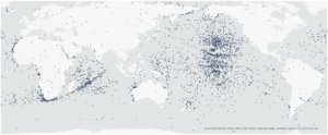 AIS signal reception data acquired by AE3Va. (Credit: ArkEdge)