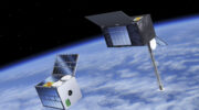 ESA’s Celeste LEO-PNT in-orbit demonstrator mission features a constellation of 11 satellites plus one spare that will fly in low Earth orbit to test innovative signals across various frequency bands. (Credit: P. Carril/ESA)