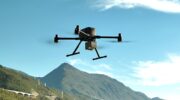 AlphaAir 6 is mounted on the X500 UAV during an urban mapping mission. (Credit: CHC Navgation)