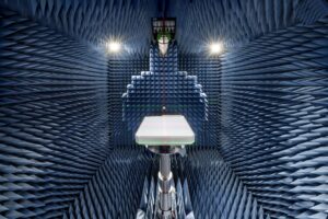Greenerwave ESA antenna being characterized in the R&S TS8991 antenna test system. (Credit: Rohde & Schwarz)