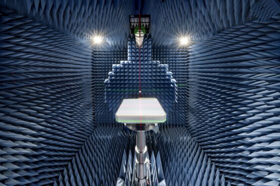 Greenerwave ESA antenna being characterized in the R&S TS8991 antenna test system. (Credit: Rohde & Schwarz)