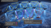 Concept art of the LEO-PNT satellite constellation. (Credit: ArkEdge Space)