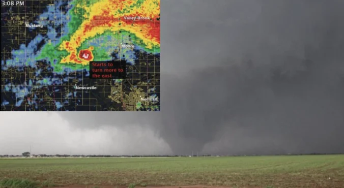 FIGURE 1 May 20, 2013, Newcastle-South Oklahoma City-Moore EF5 Tornado. (Credit: Gabe Garfield, weather.gov)