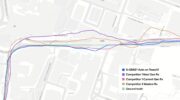 In dense urban segment, the TeseoVI and S-GNSS trace shows tighter alignment to ground truth. (Credit: Focal Point)