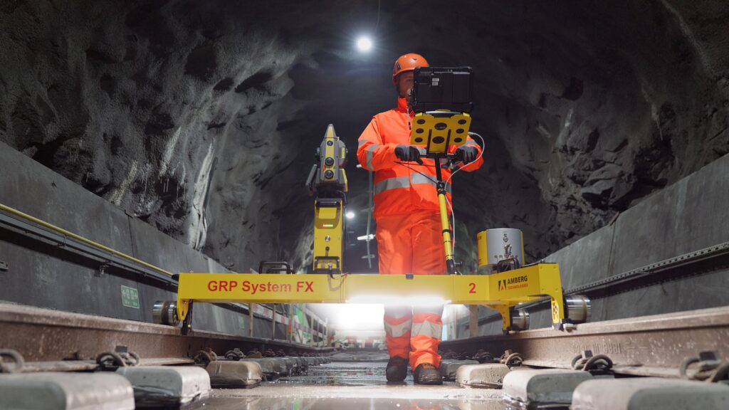 Topcon is partnering with Amberg Technologies on rail solutions. (Credit: Topcon)