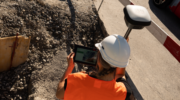 The integration of inertial sensors, imaging and GNSS, combined with continuous advances in GNSS signal processing and algorithms, enables improved efficiency and reliability. Shown here is the Leica GS18 I GNSS RTK rover with visual positioning. (Credit: Leica Geosystems)