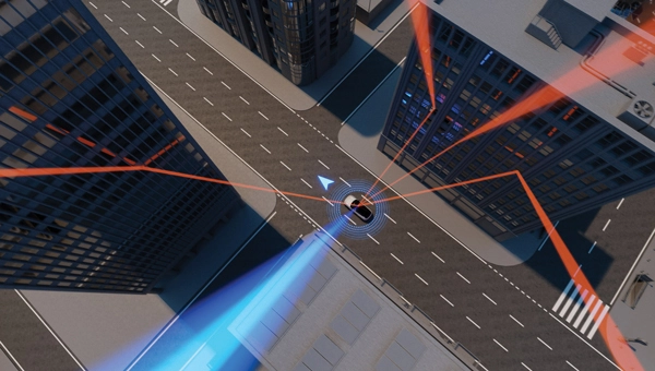 S-GNSS Auto mitigates multipath interference in urban canyons, allowing receivers to focus on direct line-of-sight. (Photo: FocalPoint)