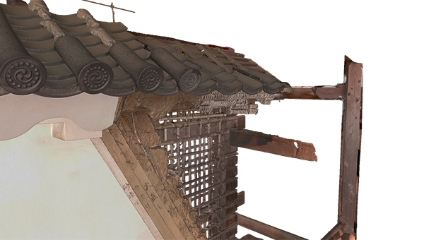 Fine details of an exterior wall captured just outside the castle with Artec Leo. (Image: Artec 3D)