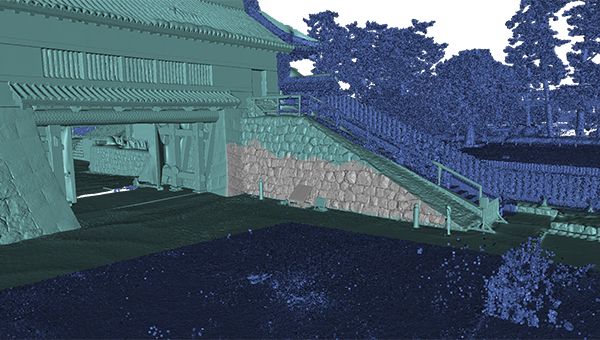 Artec Jet (dark blue), Artec Ray II (light blue), and Artec Leo (grey) point-cloud data fuse together for high detail on every scale. (Image: Artec 3D)