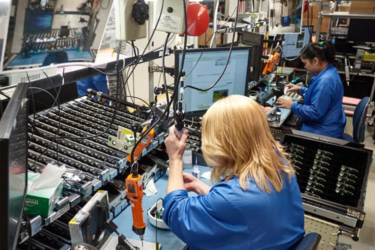 Assembly and testing cells can be reconfigured depending on production priorities (Credit: Hexagon)